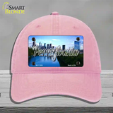 Pennsylvania Delaware City Skyline State Novelty License Plate Hat Unconstructed Cotton / Pink