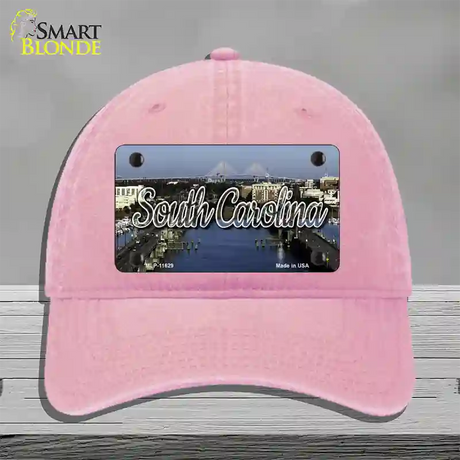 South Carolina City Bridge State Novelty License Plate Hat Unconstructed Cotton / Pink