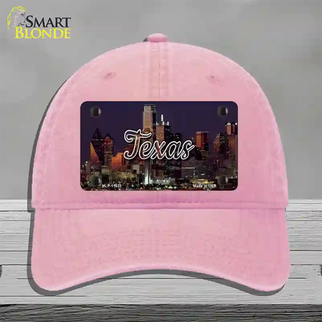 Texas City Lights Novelty License Plate Hat Unconstructed Cotton / Pink