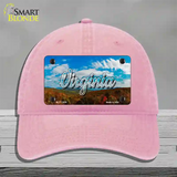 Virginia Mountain Range State Novelty License Plate Hat Unconstructed Cotton / Pink