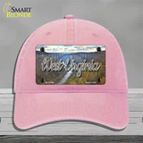 West Virginia River Bridge State Novelty License Plate Hat Unconstructed Cotton / Pink