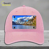 Wisconsin Colorful Lake State Novelty License Plate Hat Unconstructed Cotton / Pink