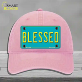 Blessed Novelty License Plate Hat Unconstructed Cotton / Pink