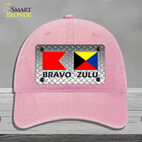 Bravo Zulu Novelty License Plate Hat Unconstructed Cotton / Pink