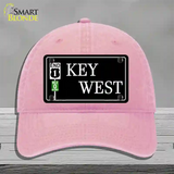 Key West Highway Sign Novelty License Plate Hat Unconstructed Cotton / Pink