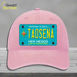 Taosena Teal New Mexico Novelty License Plate Hat Unconstructed Cotton / Pink