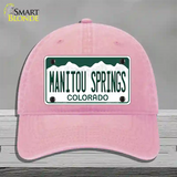 Manitou Springs Colorado Novelty License Plate Hat Unconstructed Cotton / Pink