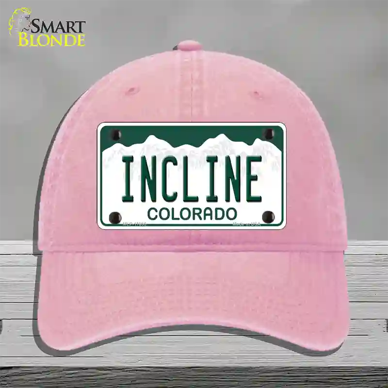 Incline Colorado Novelty License Plate Hat Unconstructed Cotton / Pink