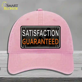 Satisfaction Guaranteed Novelty License Plate Hat Unconstructed Cotton / Pink