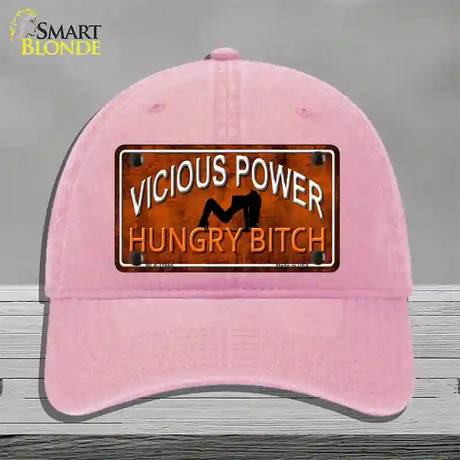 Vicious Power Novelty License Plate Hat Unconstructed Cotton / Pink