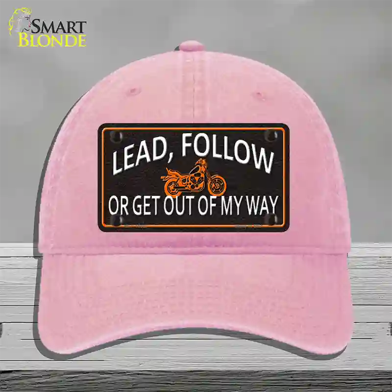 Lead Follow Novelty License Plate Hat Unconstructed Cotton / Pink