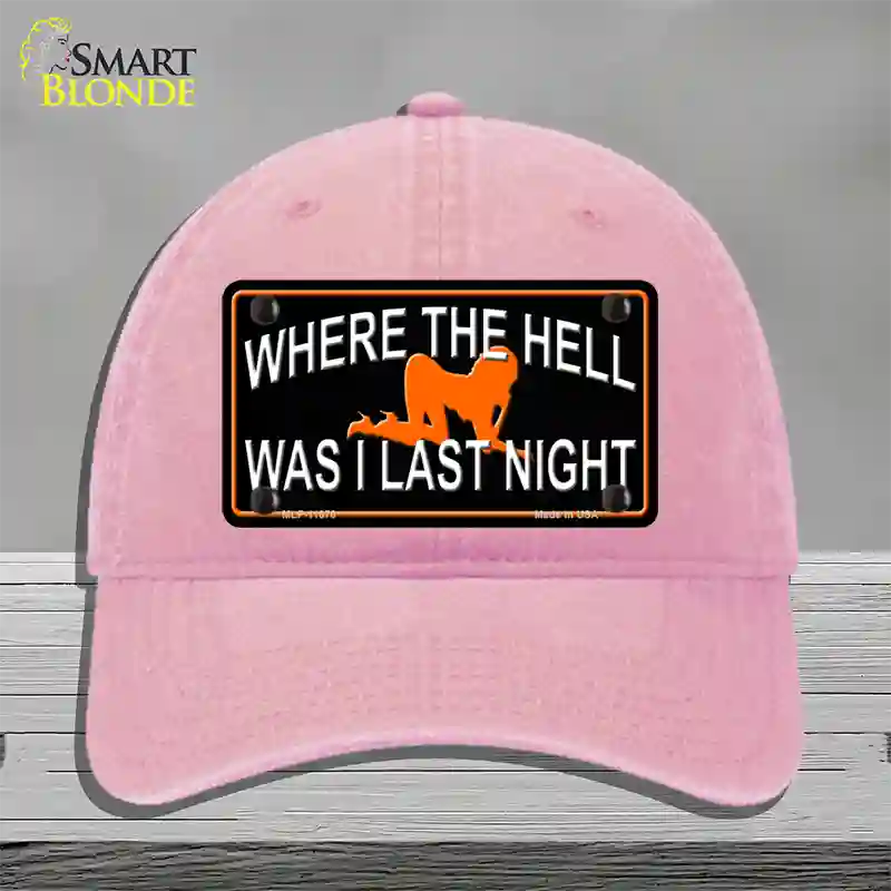 Where The Hell Novelty License Plate Hat Unconstructed Cotton / Pink