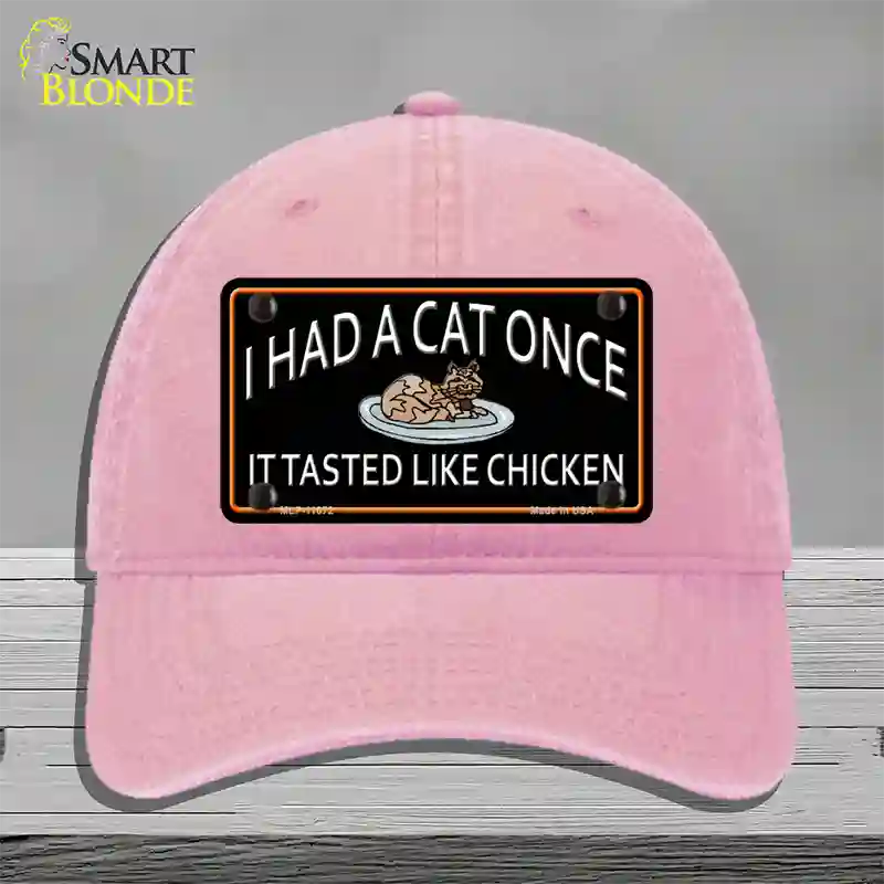 I Had A Cat Once Novelty License Plate Hat Unconstructed Cotton / Pink