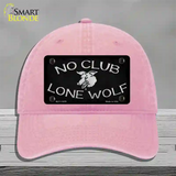 No Club Lone Wolf Novelty License Plate Hat Unconstructed Cotton / Pink