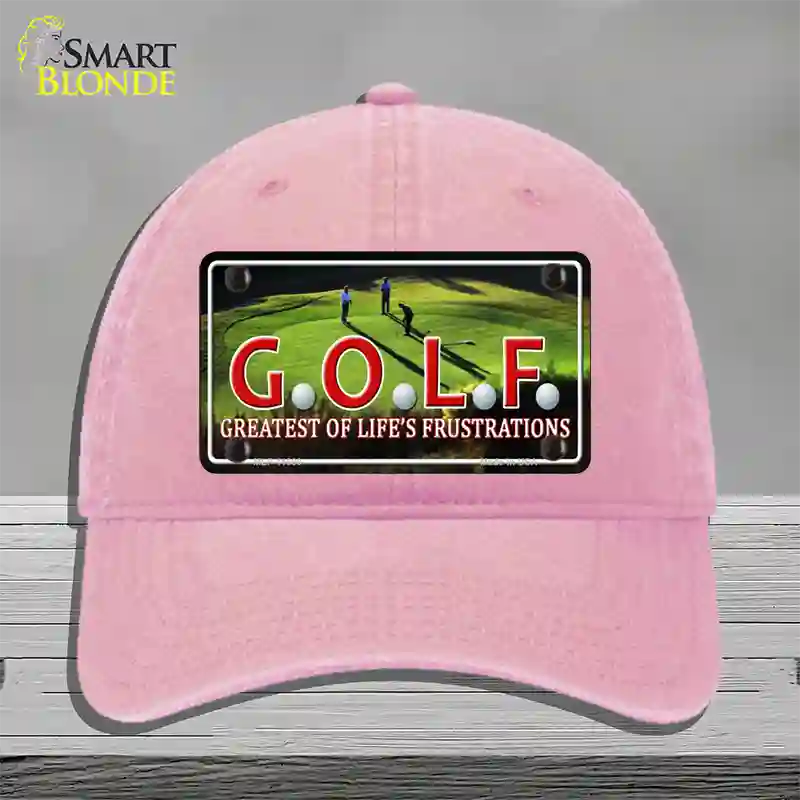 GOLF Novelty License Plate Hat Unconstructed Cotton / Pink