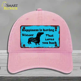 Happiness Is Having A Wiener Novelty License Plate Hat Unconstructed Cotton / Pink