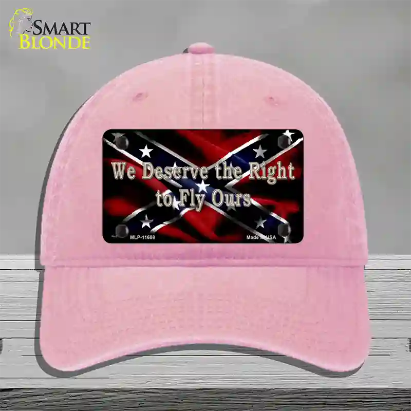 We Deserve The Right Novelty License Plate Hat Unconstructed Cotton / Pink