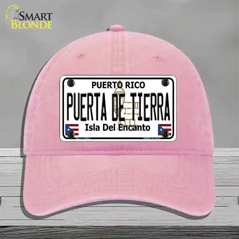 Puerta De Tierra Puerto Rico Novelty License Plate Hat Unconstructed Cotton / Pink