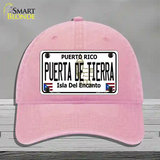 Puerta De Tierra Puerto Rico Novelty License Plate Hat Unconstructed Cotton / Pink