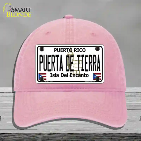 Puerta De Tierra Puerto Rico Novelty License Plate Hat Unconstructed Cotton / Pink