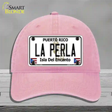 La Perla Puerto Rico Novelty License Plate Hat Unconstructed Cotton / Pink