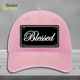 Blessed Black Novelty License Plate Hat Unconstructed Cotton / Pink