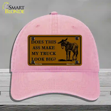 Does This Ass Novelty License Plate Hat Unconstructed Cotton / Pink