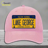 Lake George New York Novelty License Plate Hat Unconstructed Cotton / Pink