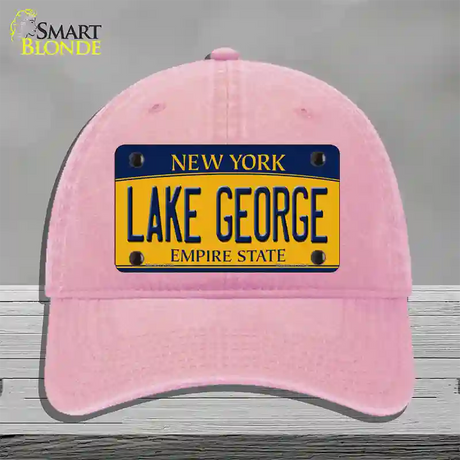 Lake George New York Novelty License Plate Hat Unconstructed Cotton / Pink