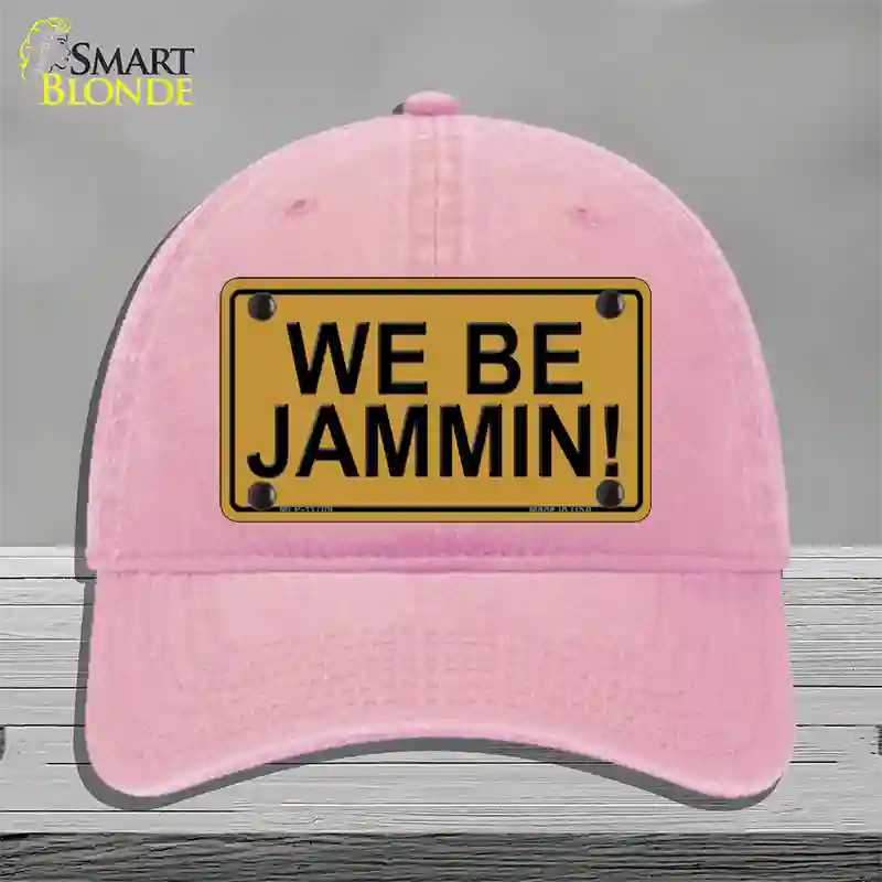 We Be Jammin Novelty License Plate Hat Unconstructed Cotton / Pink