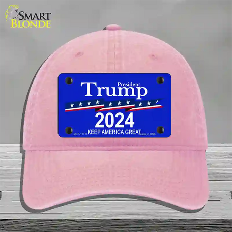 President Trump 2024 Novelty License Plate Hat Unconstructed Cotton / Pink