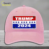 Trump 2024 Star Novelty License Plate Hat Unconstructed Cotton / Pink