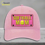 Softball Mom Novelty License Plate Hat Unconstructed Cotton / Pink