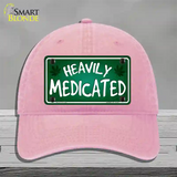 Heavily Medicated Novelty License Plate Hat Unconstructed Cotton / Pink