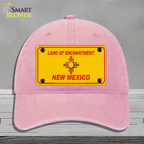 New Mexico Blank Yellow State Novelty License Plate Hat Unconstructed Cotton / Pink