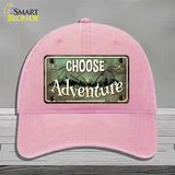 Choose Adventure Novelty License Plate Hat Unconstructed Cotton / Pink