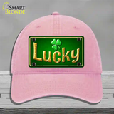 Lucky Irish Novelty License Plate Hat Unconstructed Cotton / Pink