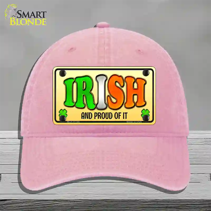 Irish and Proud Novelty License Plate Hat Unconstructed Cotton / Pink