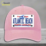 Atlantic Beach North Carolina State Novelty License Plate Hat Unconstructed Cotton / Pink