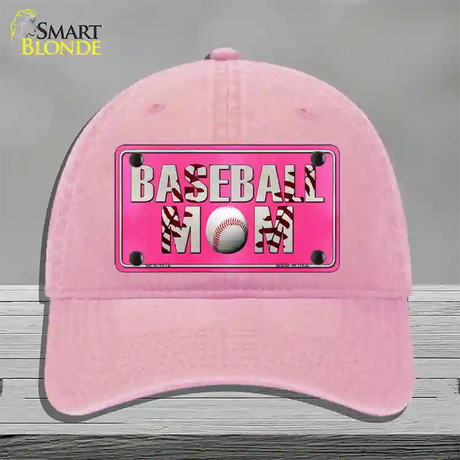 Baseball Mom Novelty License Plate Hat Unconstructed Cotton / Pink