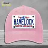 Havelock North Carolina State Novelty License Plate Hat Unconstructed Cotton / Pink