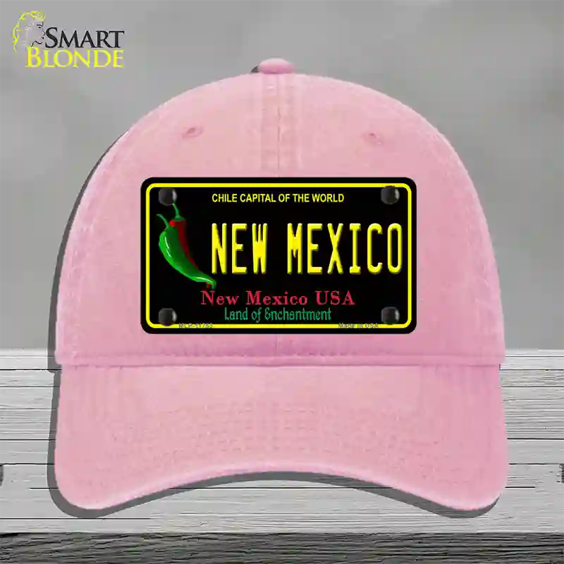 New Mexico Black State Novelty License Plate Hat Unconstructed Cotton / Pink