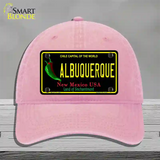 Albuquerque New Mexico Black State Novelty License Plate Hat Unconstructed Cotton / Pink