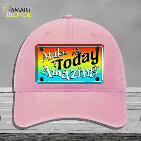 Make Today Amazing Novelty License Plate Hat Unconstructed Cotton / Pink