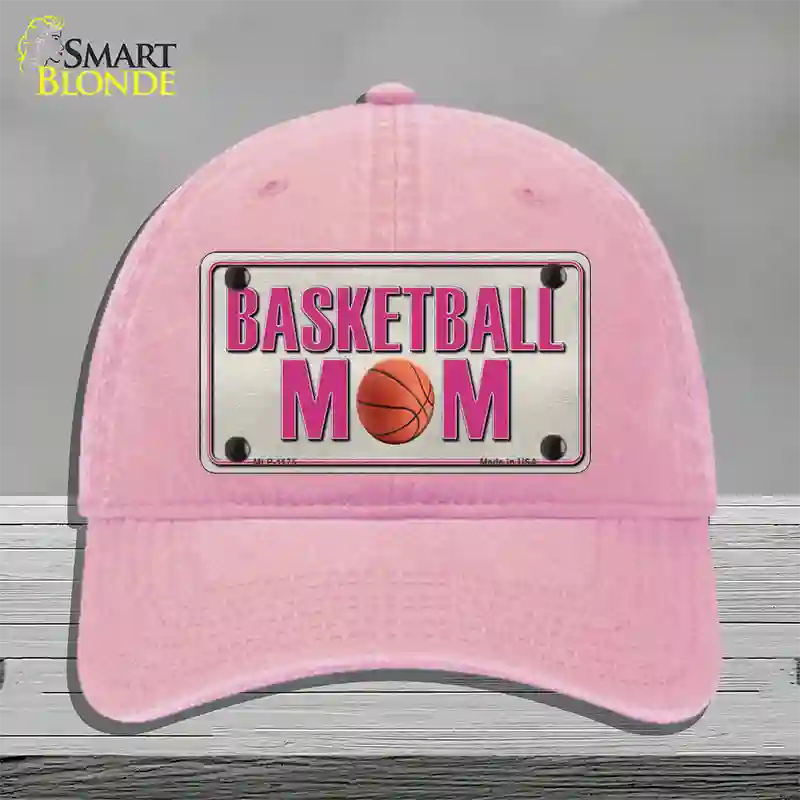 Basketball Mom Novelty License Plate Hat Unconstructed Cotton / Pink