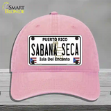 Sabana Seca Puerto Rico State Novelty License Plate Hat Unconstructed Cotton / Pink