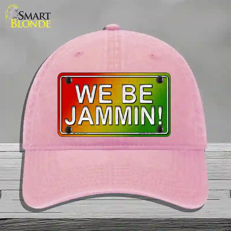 We Be Jammin Rasta Novelty License Plate Hat Unconstructed Cotton / Pink