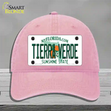 Tierra Verde Florida Novelty License Plate Hat Unconstructed Cotton / Pink