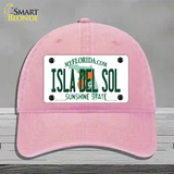 Isla Del Sol Florida Novelty License Plate Hat Unconstructed Cotton / Pink