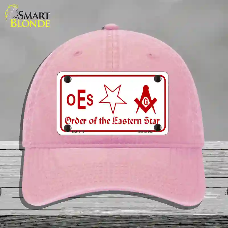 Order Of The Eastern Star Novelty License Plate Hat Unconstructed Cotton / Pink